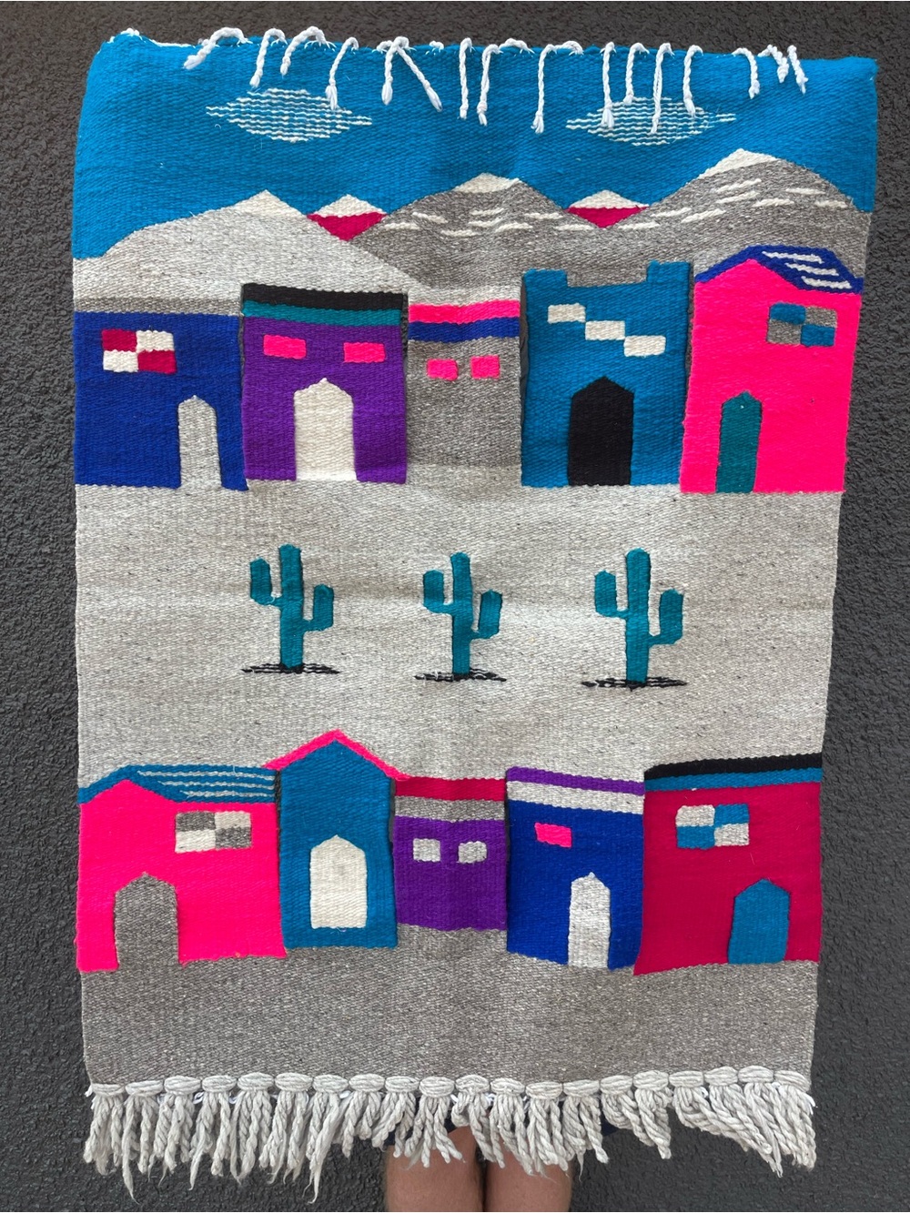 Mexican Style Woven Tapestry Wall Hanging